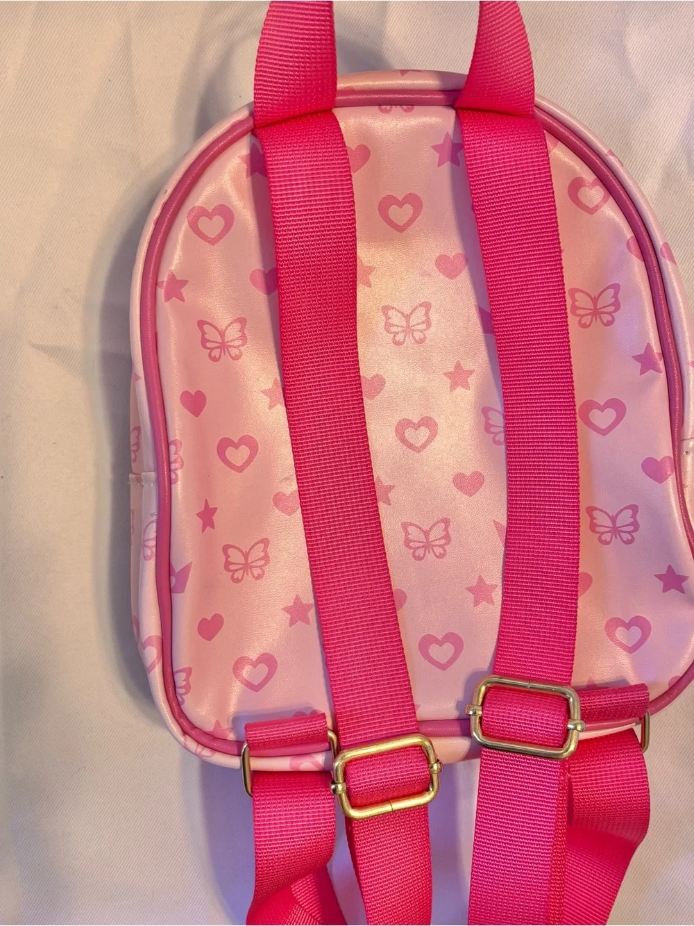 Little Girls Pink Heart & Butterfly Mini Backpack Adjustable Straps